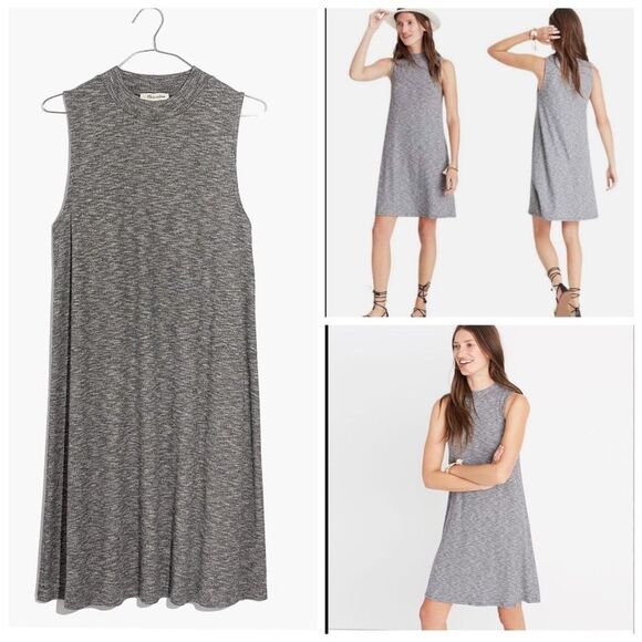 Madewell marled mock neck sleeveless tank dress XXS oversized #718 - Picture 1 of 6